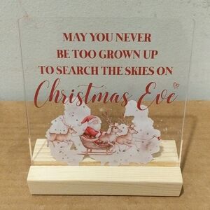 Christmas Eve Acrylic Sign with 🎄 Santa Design 🆕